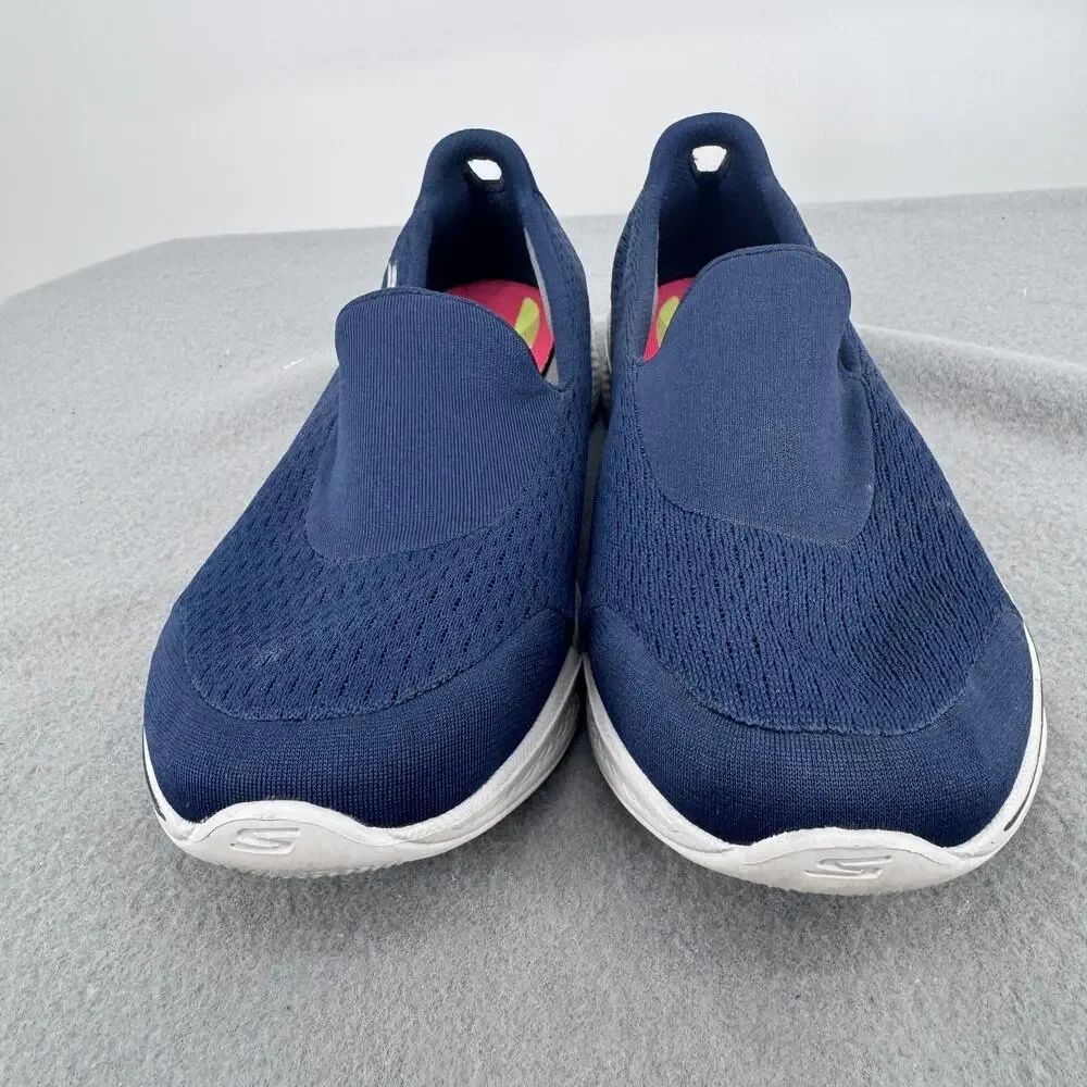 Skechers‎ GOwalk 4 Shoes Womens Size 7.5 Navy Walking Slip On Goga Max SN 14148